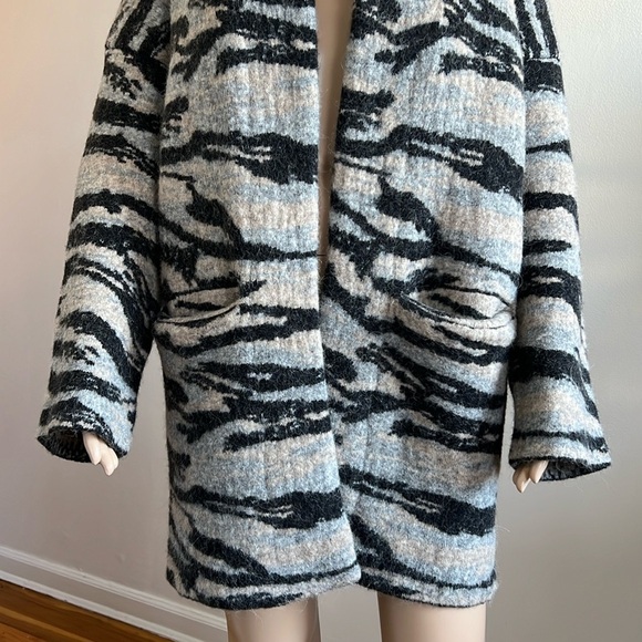 ZADIG & VOLTAIRE Mia Wool-Blend Camo Jacquard Knit Cardigan/Coat Size XS/S - Picture 10 of 16